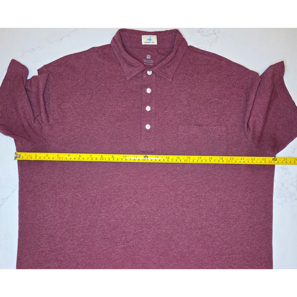 Johnnie-O Game Day Original Polo Shirt Mens XL Maroon Heather CMPO2150 - Picture 4 of 8